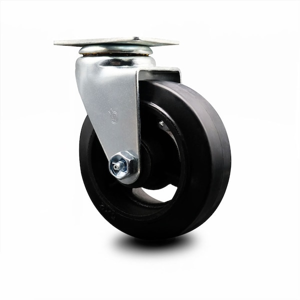 5 Inch Rubber on Cast Iron Wheel Swivel Caster with Ball Bearing SCC